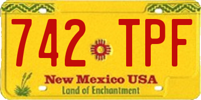 NM license plate 742TPF