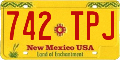NM license plate 742TPJ