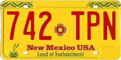NM license plate 742TPN