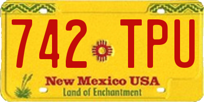 NM license plate 742TPU