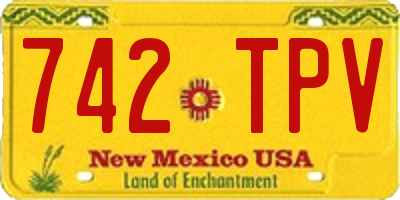 NM license plate 742TPV