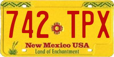 NM license plate 742TPX