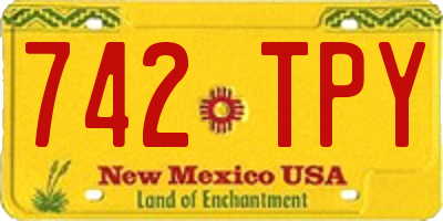 NM license plate 742TPY