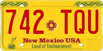 NM license plate 742TQU