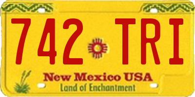 NM license plate 742TRI