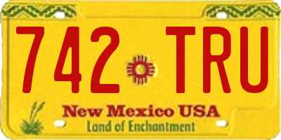 NM license plate 742TRU