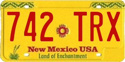 NM license plate 742TRX