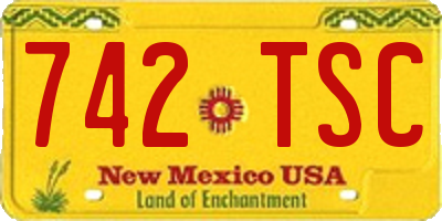 NM license plate 742TSC