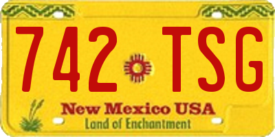 NM license plate 742TSG