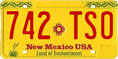 NM license plate 742TSO