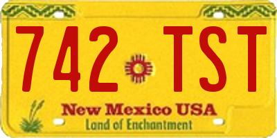 NM license plate 742TST