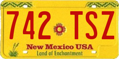 NM license plate 742TSZ