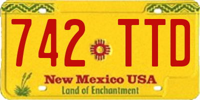 NM license plate 742TTD