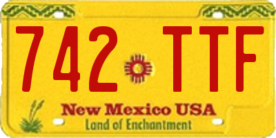 NM license plate 742TTF