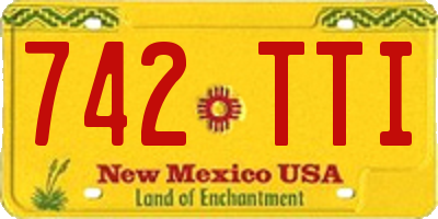 NM license plate 742TTI