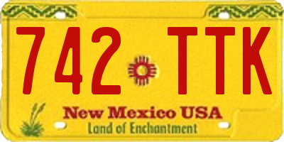 NM license plate 742TTK