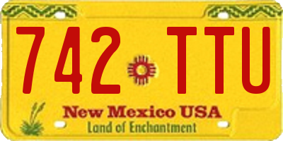 NM license plate 742TTU