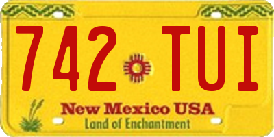 NM license plate 742TUI