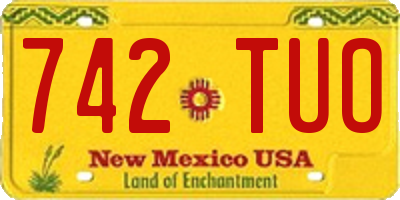 NM license plate 742TUO