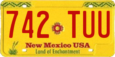 NM license plate 742TUU