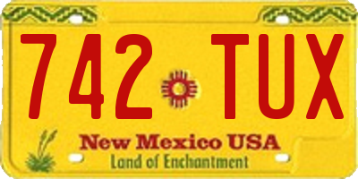 NM license plate 742TUX