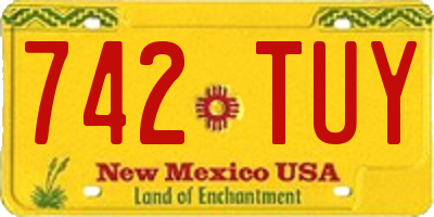 NM license plate 742TUY