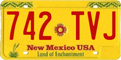 NM license plate 742TVJ