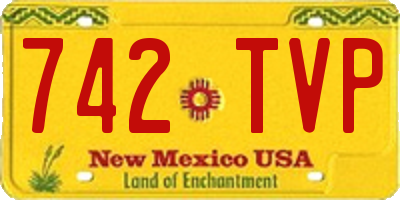 NM license plate 742TVP