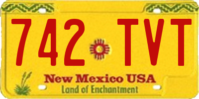 NM license plate 742TVT