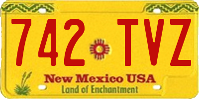 NM license plate 742TVZ