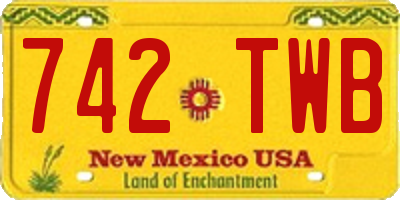 NM license plate 742TWB