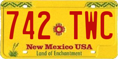 NM license plate 742TWC