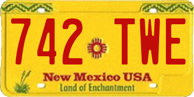 NM license plate 742TWE
