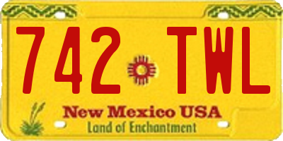NM license plate 742TWL
