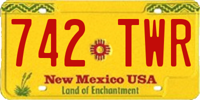 NM license plate 742TWR