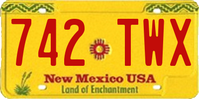 NM license plate 742TWX