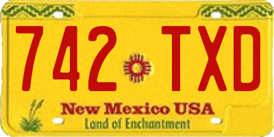 NM license plate 742TXD
