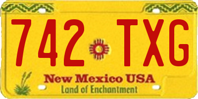 NM license plate 742TXG
