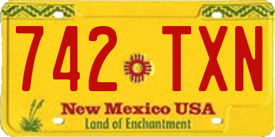 NM license plate 742TXN