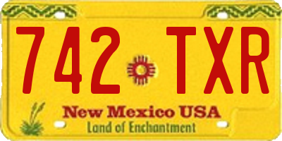 NM license plate 742TXR