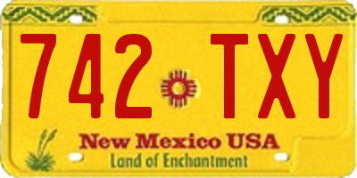 NM license plate 742TXY