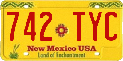 NM license plate 742TYC
