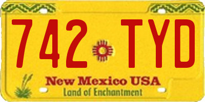 NM license plate 742TYD