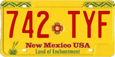NM license plate 742TYF