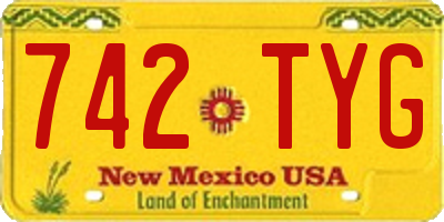 NM license plate 742TYG