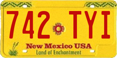 NM license plate 742TYI