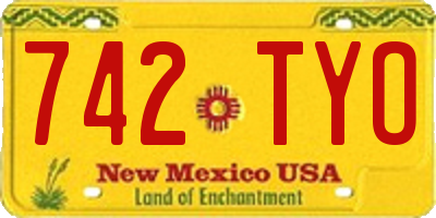 NM license plate 742TYO