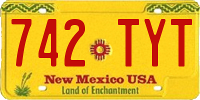 NM license plate 742TYT