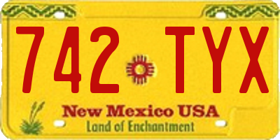 NM license plate 742TYX