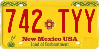 NM license plate 742TYY